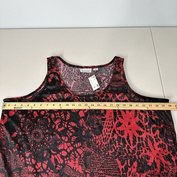 Avenue Tank Top shell Size 26 Red Black Velvet Floral Elegant - Picture 4 of 10